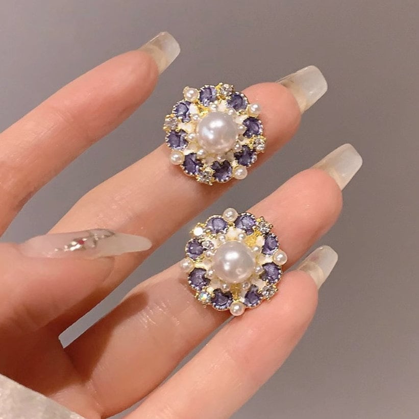 Amethyst Stud Earrings- Royal Purple, Vintage Victorian Luxury Gemstone Jewelry