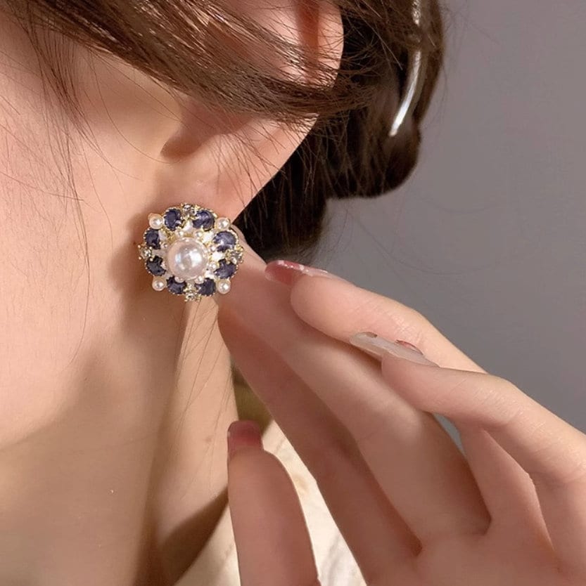 Amethyst Stud Earrings- Royal Purple, Vintage Victorian Luxury Gemstone Jewelry