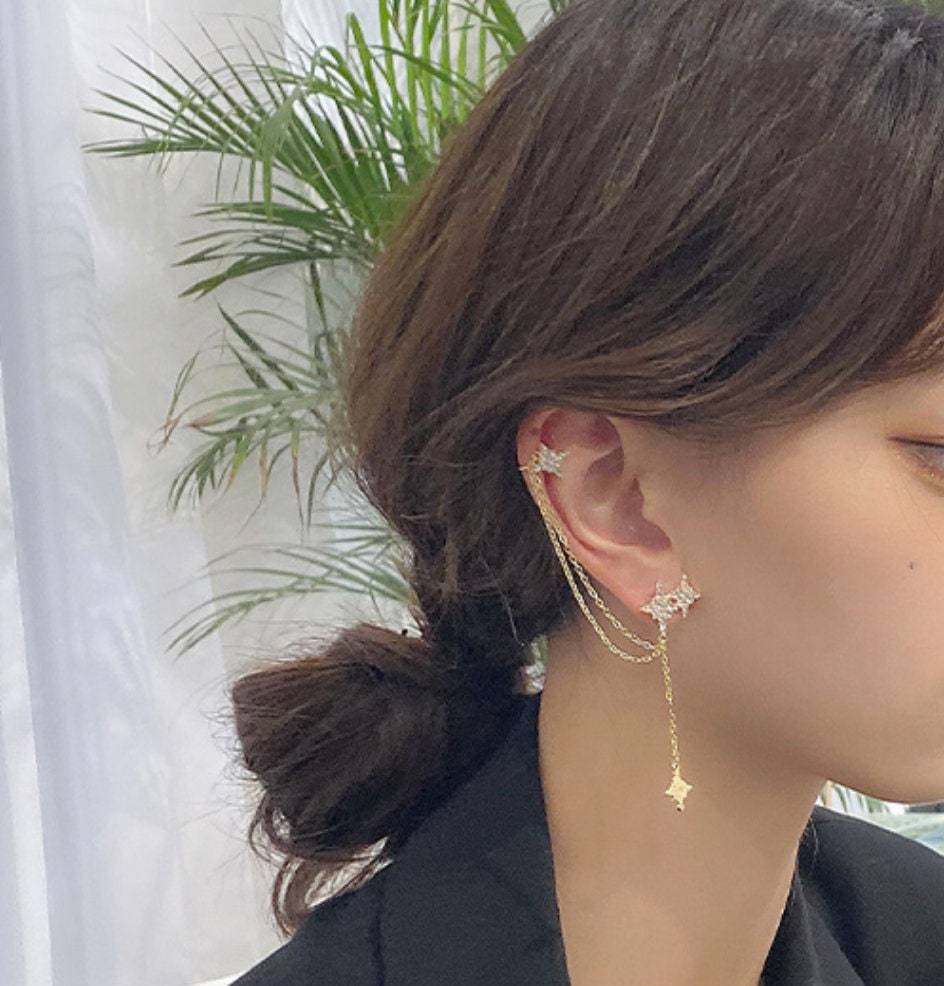 Mysterious Star Tassel Ear Cuffs/ Earrings