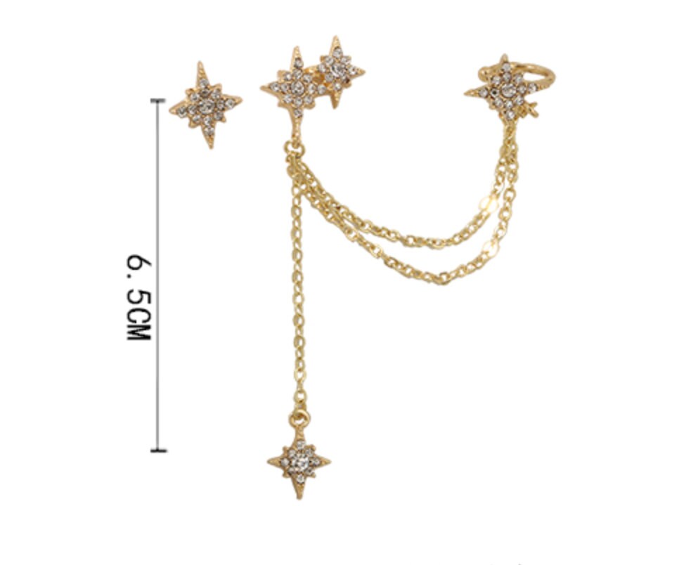 Mysterious Star Tassel Ear Cuffs/ Earrings