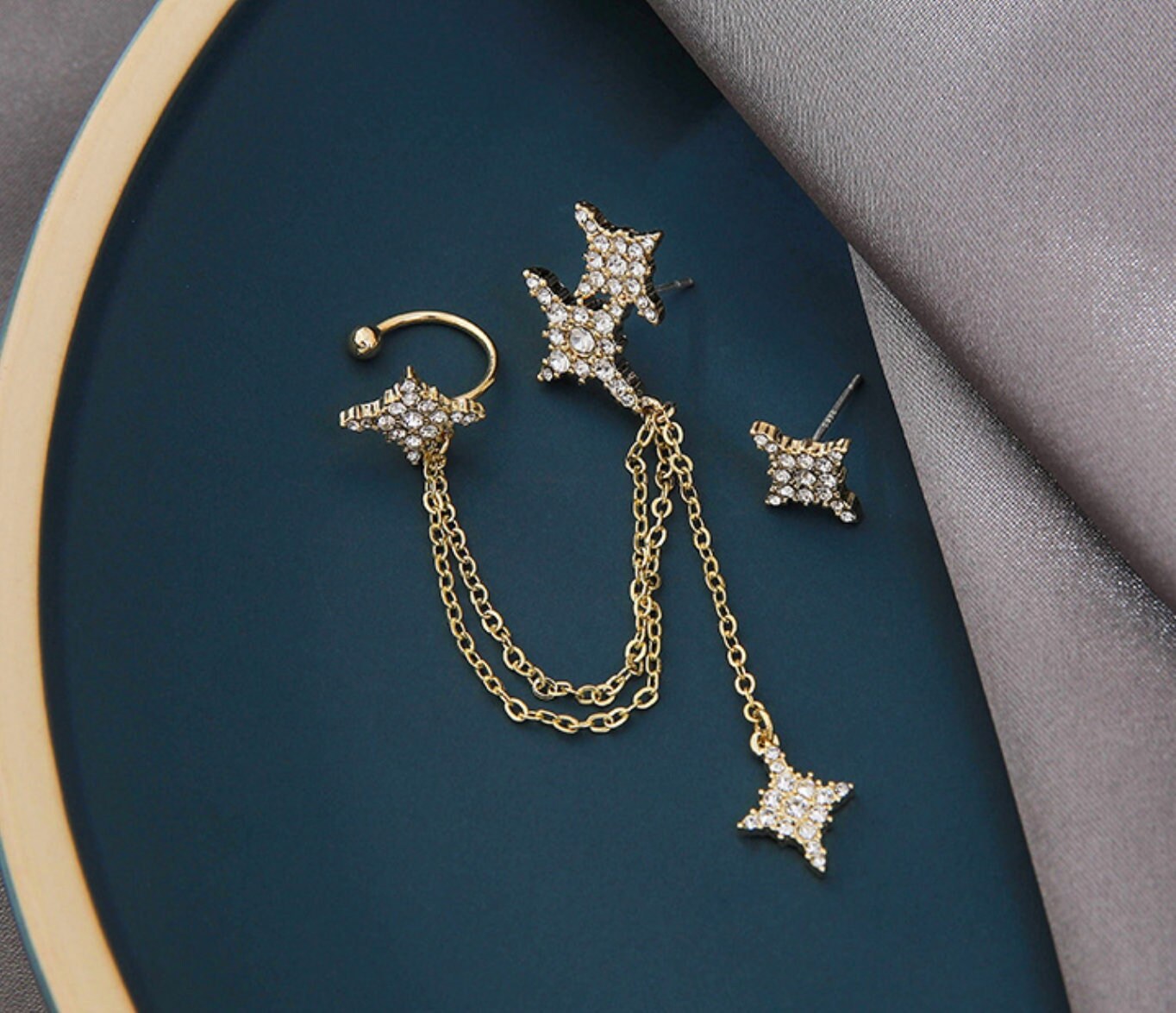 Mysterious Star Tassel Ear Cuffs/ Earrings