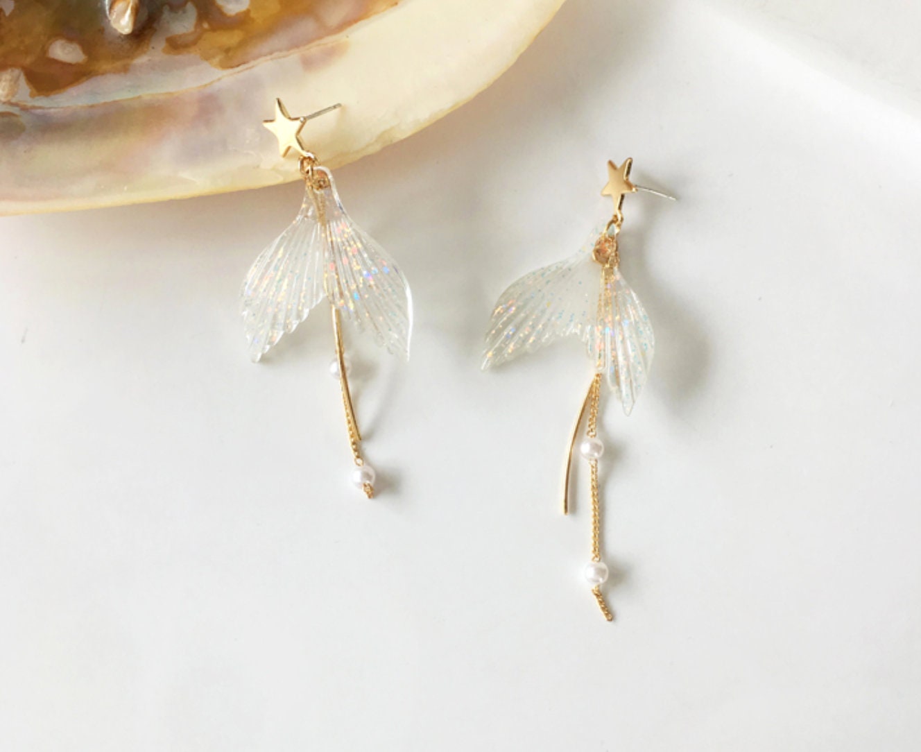 Dreamy Mermaid Glittering Pearl Earrings