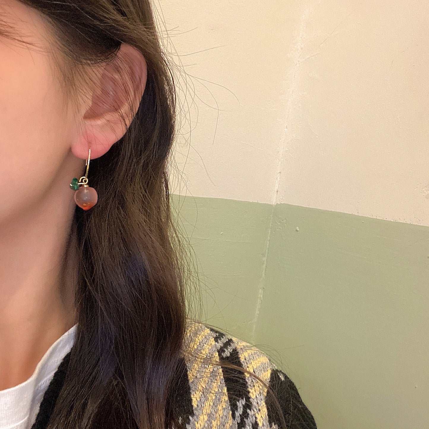 Peach Dangling Earrings