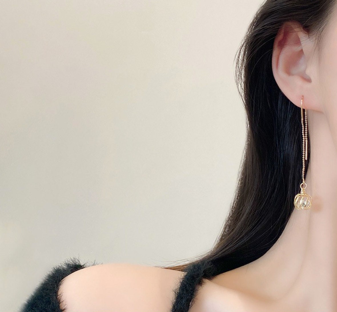 Crystal Dangling Long Earrings