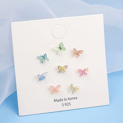 Spring Butterfly Earrings Set 8 pieces