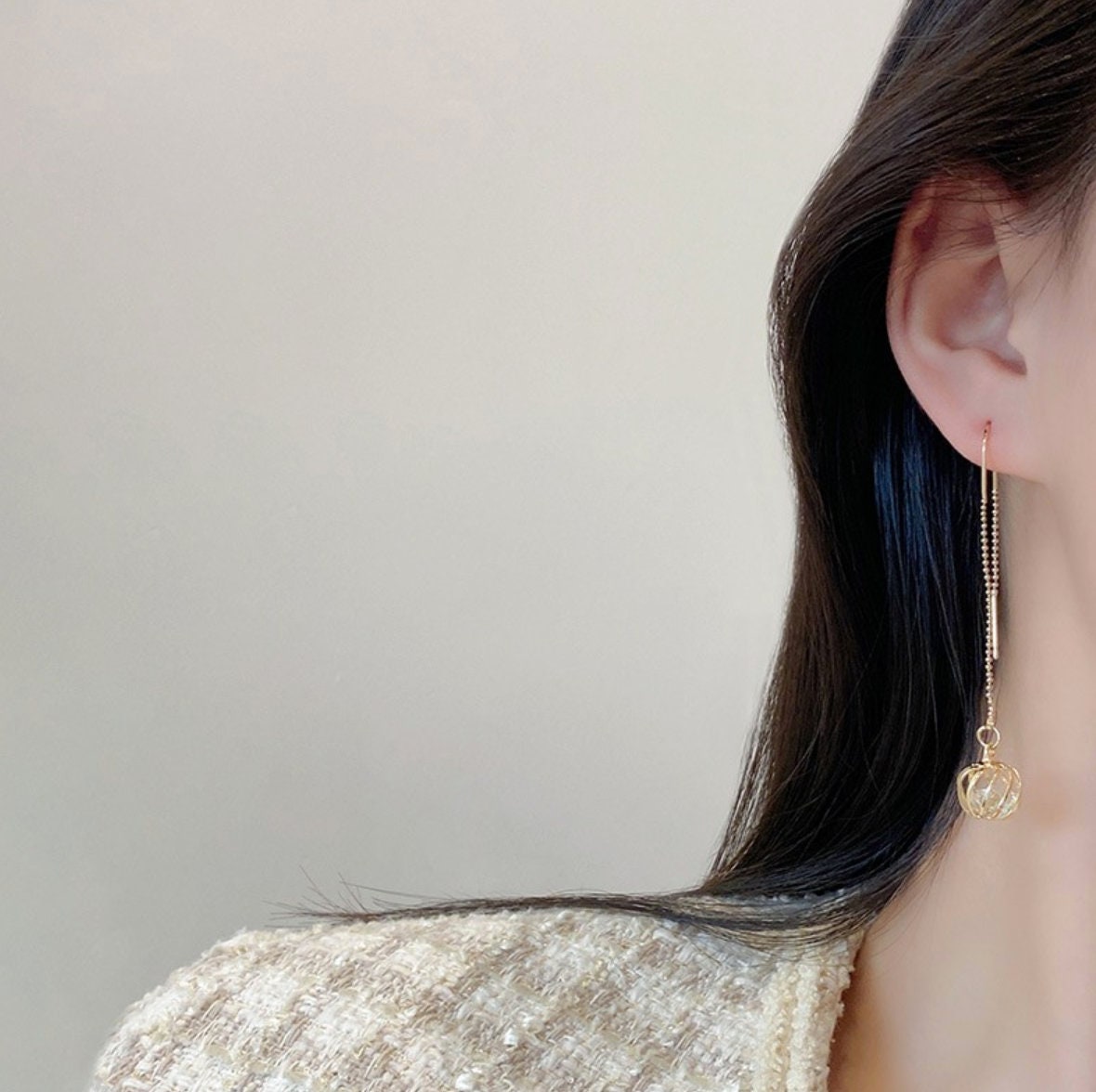 Crystal Dangling Long Earrings