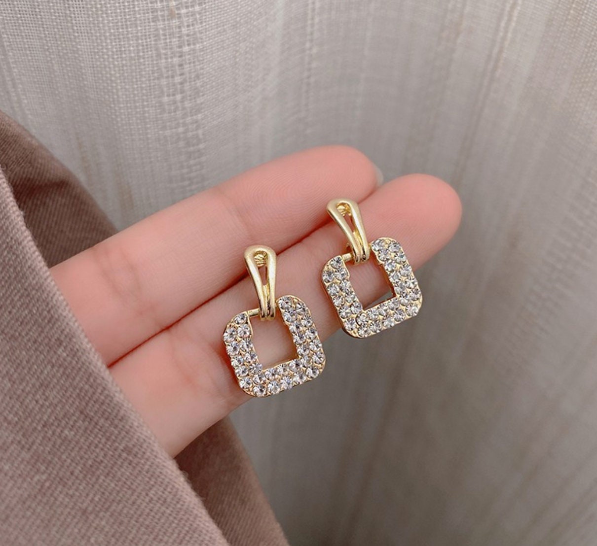 Square dainty earrings