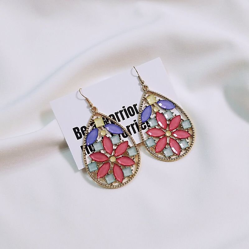 Stained glass earrings, bold statement earrings