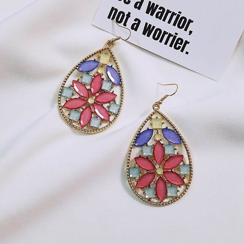 Stained glass earrings, bold statement earrings