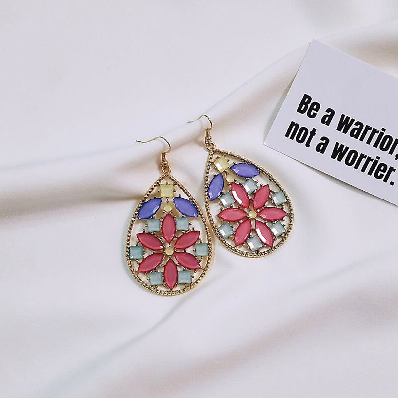 Stained glass earrings, bold statement earrings