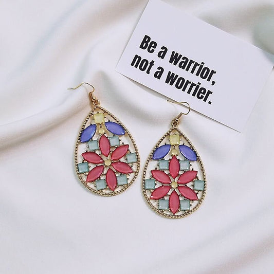 Stained glass earrings, bold statement earrings