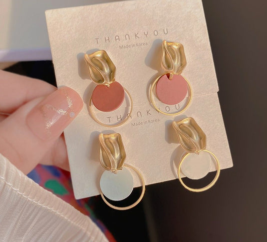 Gold minimal earrings, winter earrings