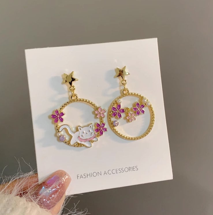 Les nereides sales cat earrings