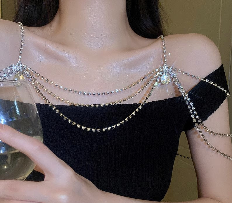 Shoulder chain deals body jewelry